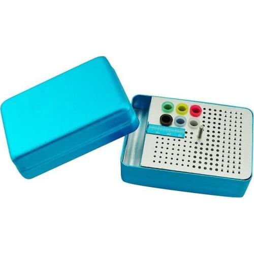Free Shipping 2016 New 1 PCs 180 Holes Denshine Dental bur Holder Autoclave Disinfection Box Blue