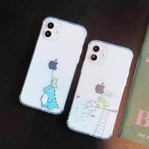 Space shell creative cartoon dinosaur protective shell For iPhone 12 Mini 12 Pro Max 11 Pro X XR XS Max 7 8 6Plus SE 2020 8 plus