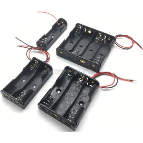Black Plastic 1x 2x 3x 4x 18650 Battery Box Case 1 2 3 4 Slot Way DIY Batteries Clip With Wire Lead Pin