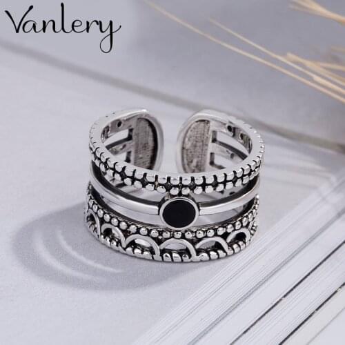 Personality Exaggerated Gothic Black Round Rings For Women Charm Engagement Jewelry Girls Open Finger Knuckle Rings