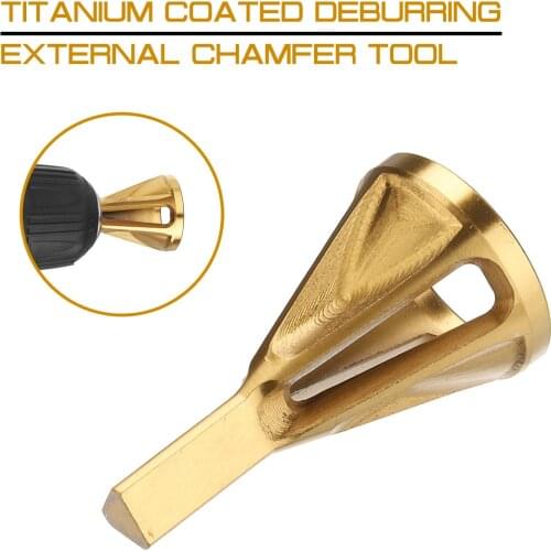Deburring External Chamfer Tool Bit Remove Burr Titanium Coated Metal Drilling Tool Repairs Tools