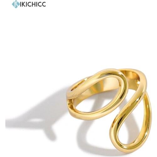 Kikichicc 100% 925 Sterling Silver Open Resizable Rings Big Large Women Rock Punk Wedding Fashion Fine Jewelry 2020 European