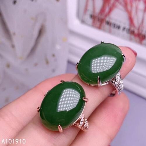 KJJEAXCMY boutique jewelry 925 sterling silver inlaid natural jasper gemstone female ring support test classic