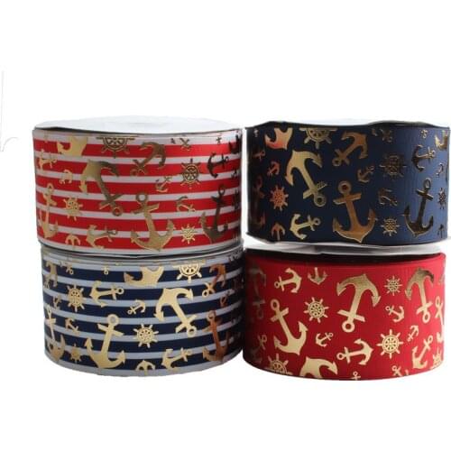 FLRARIBBON 3 inch summer anchor foil hologram printed liston