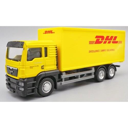 Diecast 14.5cm European Alloy Car Model Man Dhl Container Truck Truck Toy Commemorative Collection Decoration Ornaments