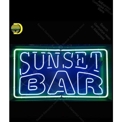 Neon Sign for Sunset Bar Neon Bulb sign Beer Bar Pub Restaurant Display handcraft glass Polis Signage Shop Shopping Hall Sign