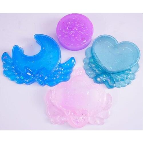 NEW Crystal Epoxy Mould DIY Handmade Storage Box Jewelry Box Love wing Crown Moon Sakura Silicone Mould liquid Christmas mold