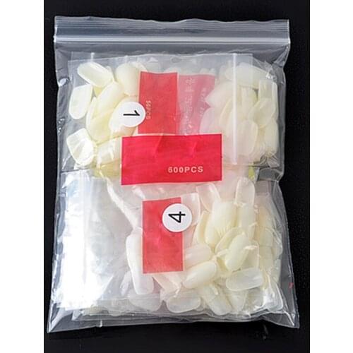 Dropshipping 600 Pcs Round Short False Finger Nail Tips Salon French Acrylic Fake Nails Design DIY Nail Art Tools SMJ