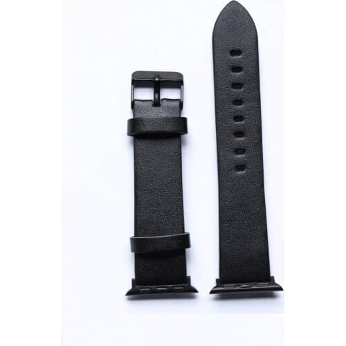 Black Leather Watchbands for apple watch 6 5 44mm 40mm 38mm 42mm Bracelet Strap iwatch 4 3 2 1 Replacenent accessories