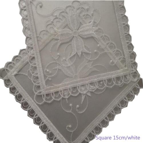 Luxury Lace white Embroidery table place mat Christmas pad Cloth dish placemat cup mug pot tea coaster dining doily kitchen