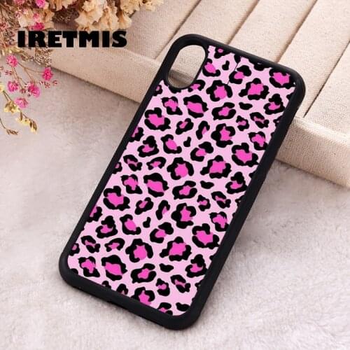 Iretmis 5 5S SE 2020 Phone Cover Case for iPhone 6 6S 7 8 Plus X Xs XR 11 12 Mini Pro Max Silicone TPU CHEETAH PINK SKIN PRINT