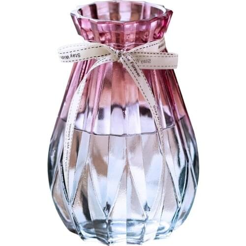 Nordic Glass Vases Living Room Table Decoration Figurine Transparent Water Hydroponics Flower Rope Dry Flower Vase Ornament Gift
