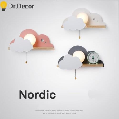 Modern Macaron LED Glass Wall Lamps Beside Bedroom Light Fixtures Nordic Children Room Cloud Wall Lamp Stairs Wall Light Sconces