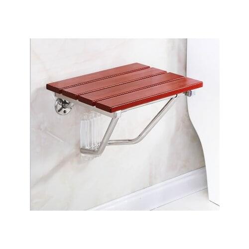 Bathroom Wall Seat Stool Solid Wood Bath Folding Stool Seat Non-slip Shower Wall Chair Living Room Wall Hanging Shoe Bench