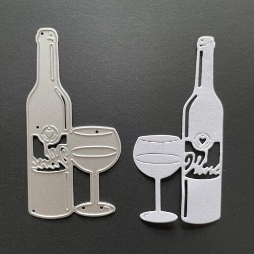 Wine Glass and Bottle cheer Metal Cutting Dies Scrapbooking DIY Album Paper Card Craft Embossing Stencil Decoration