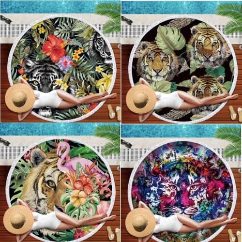 Tiger pattern miraculous large beach towels microfiber towel beach towel Beach mat Towels Microfiber towel Beach cover up towel
