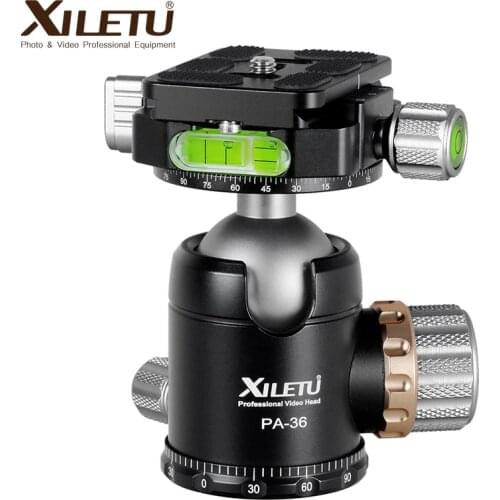 XILETU PA36 36mm Double panoramic Ball Head Heavy Duty 360 Degree Tripod Head for Camera Compatible with Arca Swiss 18KG Load
