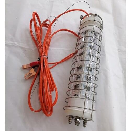 Stainless Steel Cage Protective Sleeve Underwater LED Fishing Dock Light DC12-24V 5-10M Cable Underwater Fishing Lights for Dock