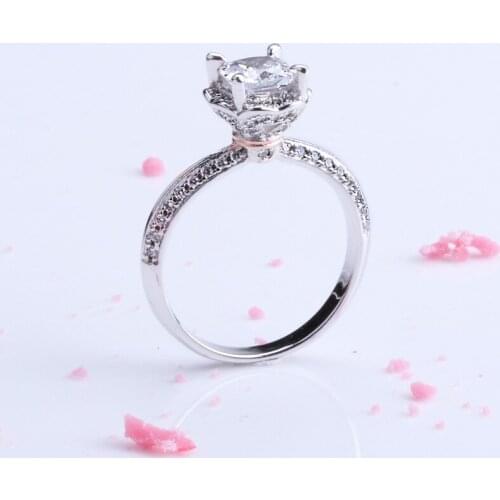 WYJZY Classic ring for women retro flower type ladies engagement ring casual dress wear jewelry lover gift