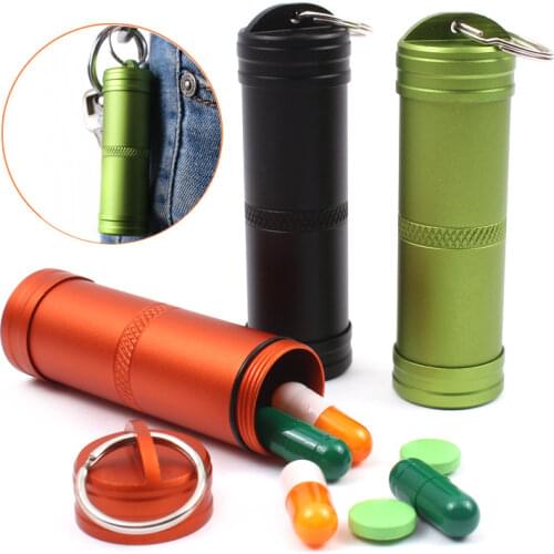 1pcs EDC waterproof survival equipment for key chain of outdoor emergency medicine bottle Random color camping and hiking gear