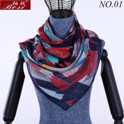 100% slik Feel Scarf Women luxury brand quality fashion for and wraps scarves hijab scarfs ladies Shawl long factoryh Leaf