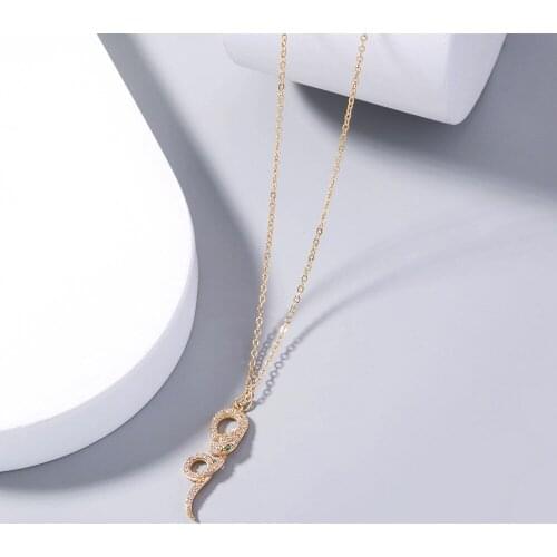 2021 Trendy Punk Snake Pendant Necklace Unique Women Neck Jewelry Statement Popular Necklace Wholesale