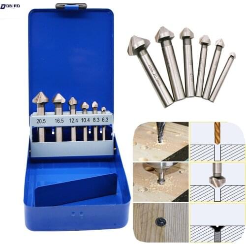 Dbird tools 6pcs boxed 90 Degree Chamfering End Mill Milling Cutter Bits For Wood Metal Drill Bit