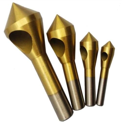 4pcs Set Titanium Countersink Deburring Drill Taper Hole Cutter Steel/Aluminum Countersunk Head Chamfering Tools 2-5-10-15-20