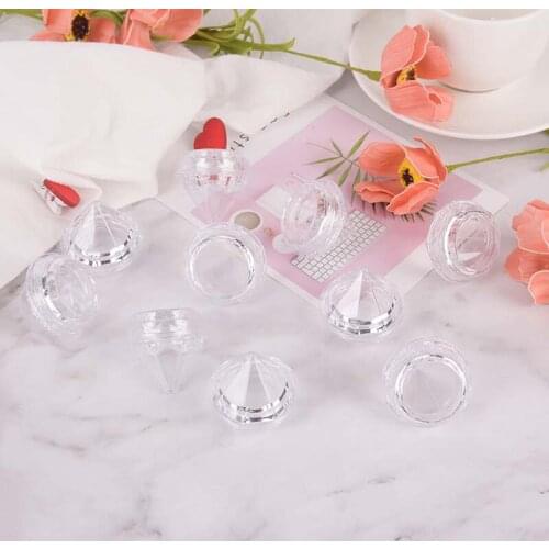 5g Mini Portable Cosmetic Empty Jar Pot Diamond Cream Box Eyeshadow Makeup Face Cream Container 10Pcs Refillable Bottles