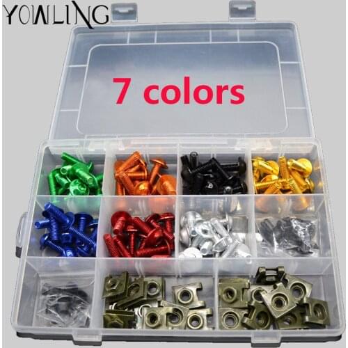 7 colors M6 Motorcycle Fairing Bolts Nuts Screws Washer Kit Fastener Clips Screws Aluminum For Yamaha YZF R6 R3 R1 1999-2015