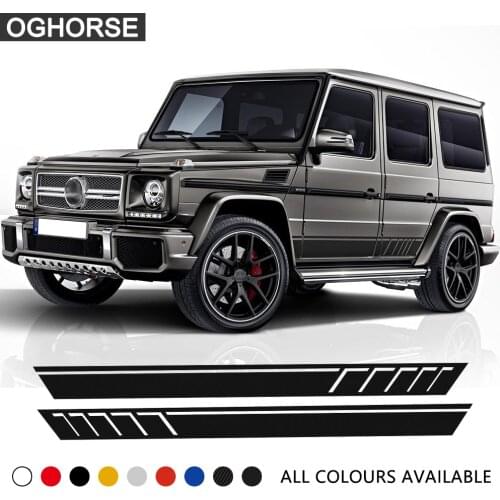 Car Styling Auto AMG Sport Performance Side Stripe Skirt Sticker for Mercedes Benz G500 G63 W463 G65 Vinyl Decals Accessories
