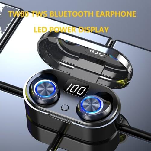TW80 BassPal Wireless Bluetooth 5.0 Earbuds Headset in-Ear Noise Canceling Sport Headphones Touch Control Waterproof Earphones