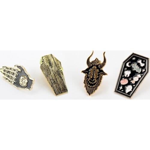 Hands of doom Satan Coffin Punk Dark Brooch Pin Metal Badges Hard enamel lapel pins Horror jewelry Gothic gifts
