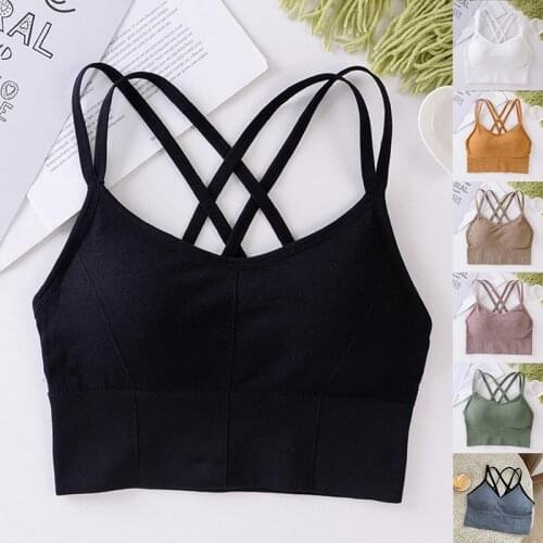 Beauty Back Sports Bra Women Padded Sports Top Vest Tops Shock-Proof Gathering High- Yoga Bra Cotton Underwear Fitness