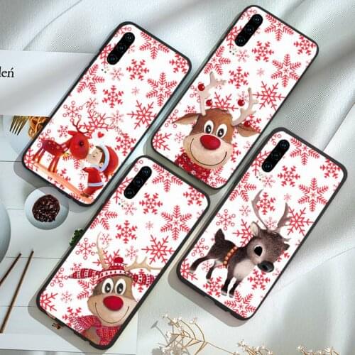Christmas Deer snowflake Phone Case For Huawei P 9 8 10 40 Mate 30 Honor 8 8A 20 20s 9x nova 6se 5t Y9s PSMART lite pro 2017