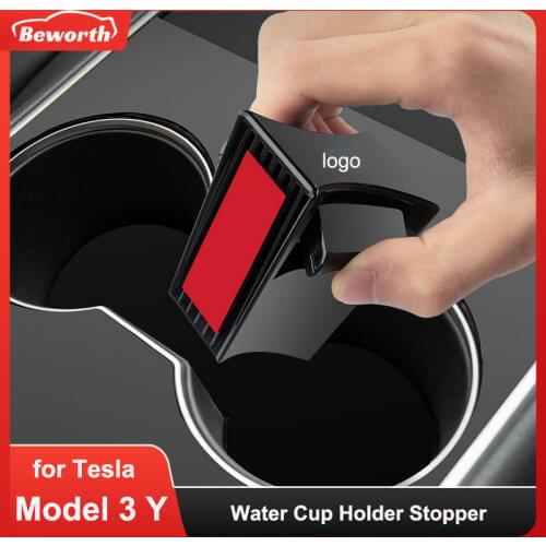 Model3 Water Cup Holder For Tesla Model 3 Y 2019-2021 Center Console Organizer Slot Stopper Interior Mount Stand Car Accessories