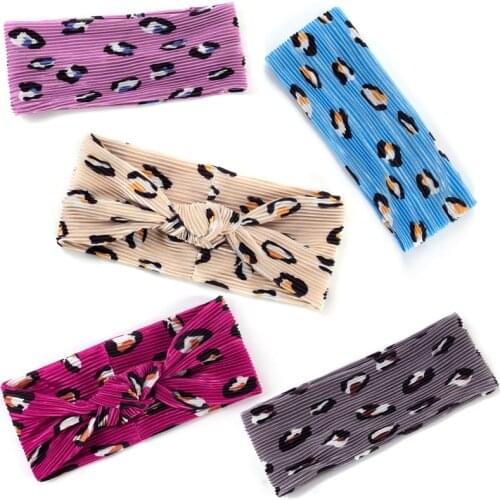 Geebro Unique Spotted Leopard Hairband Temperament Printing Dot Knotted Headband Women Girl Flat Hair Accessories