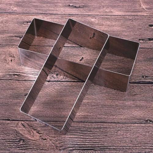 Stainless Steel Mousse Ring Rectangle Cake Ring Wedding Birthday Party Cookie Cutters Mousse Baking Cake Mold Tiramisu Bakeware