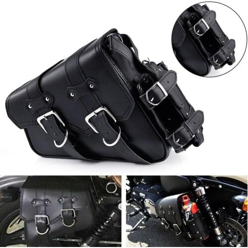 Left Universal PU Leather Motorcycle Saddlebag Side Tool Luggage Bags Saddle Bags for Sportster For SuperLow - XL883L