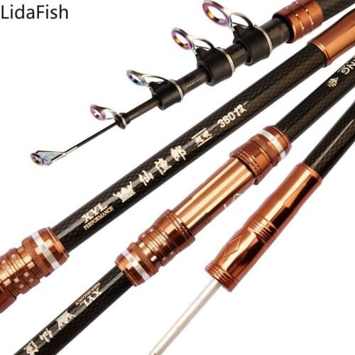 High Carbon Fiber Distantce Throwing Rod 2.1M 2.4M 2.7M 3.0M 3.6M Spinning Telescopic Fishing Rod Fishing Pole
