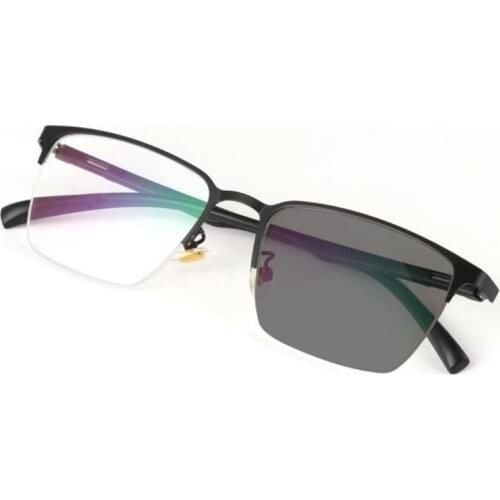 Men Photochromic Sun Reading Glasses Magnifier Male Presbyopic Sunglasses Semi Rim Frame Business Spectacles 0,+1.0~+3.5