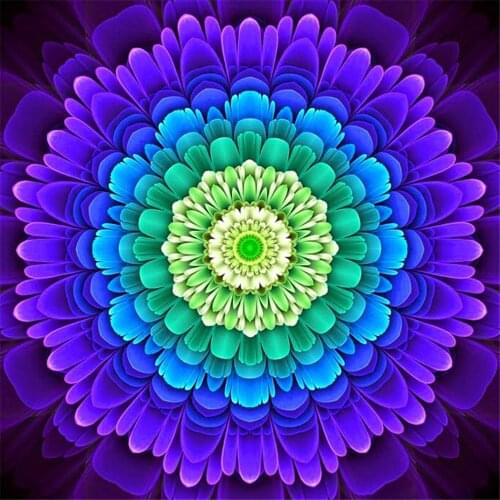 Mandala Flower DIY 11CT Cross Stitch Embroidery Kits Needlework Craft Set Printed Canvas Cotton Thread Home Decoration Sale