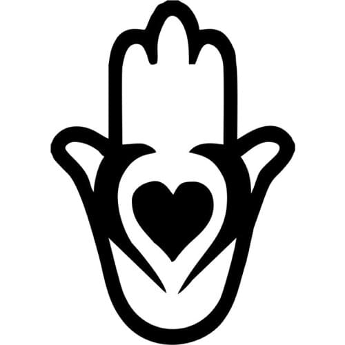 MIGNATIS - Heart and St. Fatimas Hand Car Wall Sticker Mural Art Decal For Car Window Loptop Decoration Vinyl Stickers Waterpro