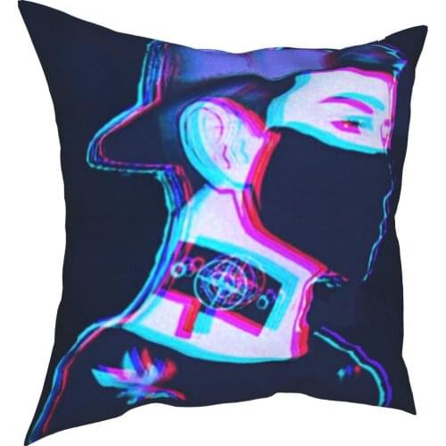 New hip hop style printed pillow case sofa decoration animation linen pillow case home decoration pillow case