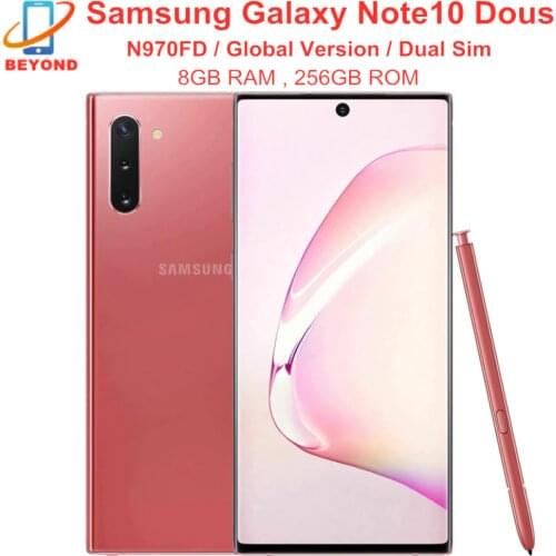 Samsung Galaxy Note10 Note 10 Duos N970FD Dual Sim 256GB ROM 8GB RAM Octa Core 6.3" NFC Exynos Original Unlocked Cell Phone