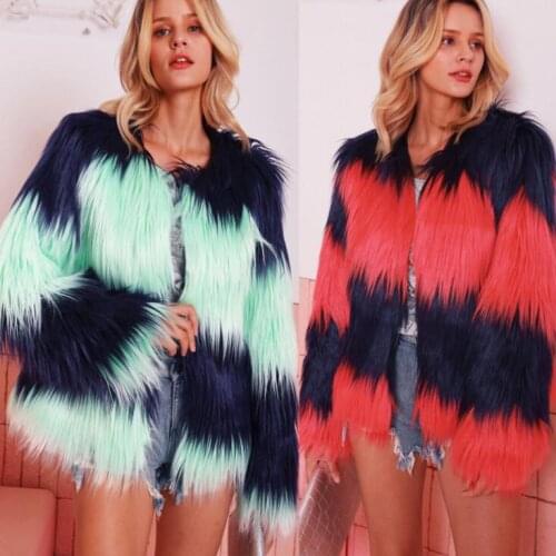 Autumn faux mink leather jacket womens winter multicolour warm fur leather coat women slim jackets jaqueta de couro fashion