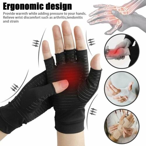 Unisex Fiber Half Finger Joint Recovery Health Compression Gloves Joint Recovery Health Compression Gloves A1