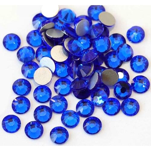 All Sizes Sapphire 3D Nail Rhinestones Non HotFix Stones Flatback Glass Glitter For Decoration Nails Art Y0697