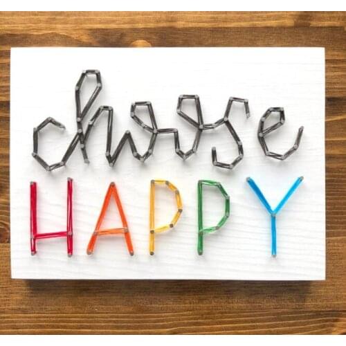 MADE TO ORDER String Art Choose Happy Single Line Strung Sign