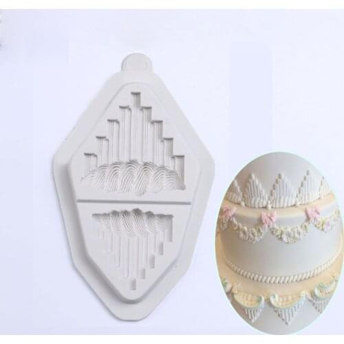 Tassels Border Silicone Mold Fondant Mould Cake Decorating Tool Chocolate Gumpaste Molds, Sugarcraft, Kitchen Accessories